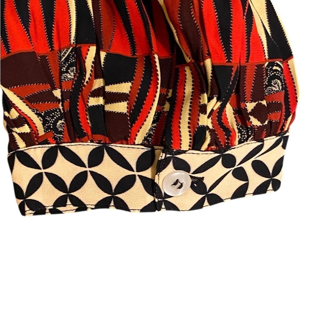 Anthropologie Verb Pallavi Singhee Sarah Red Beige Tunic dress boho western - Picture 8 of 8